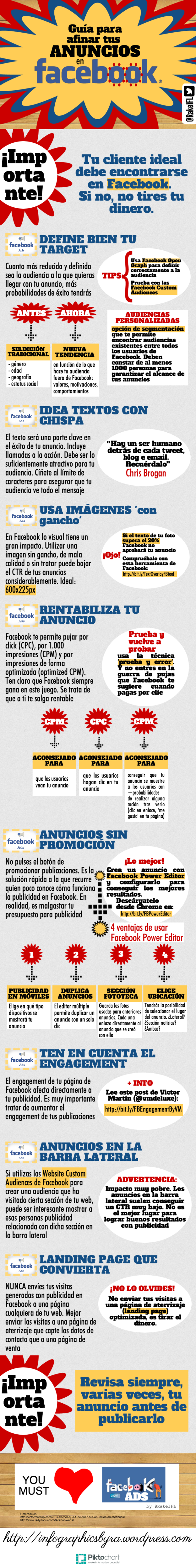 Guía para afinar tus anuncios de Facebook, infografía de Rakel Felipe